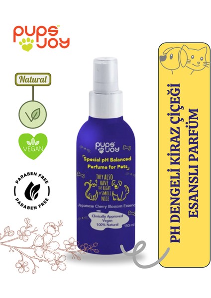 Evcil Hayvanlara Özel Ph Dengeli Parfüm Japon Kiraz Çiçeği Esanslı