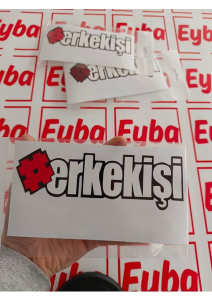 Erkek Işi Sticker Renkli Baskı Baskes 1 Adet 18X6 cm
