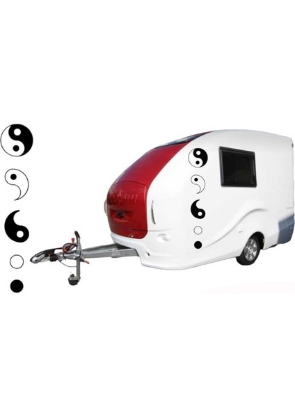 Yin Yang Sembolü Parçalı Karavan Sticker Kamp Doğa