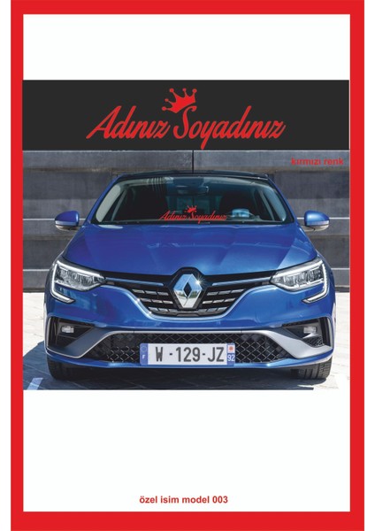 Isme Özel Yeni Trend 003 Ön Cam Yazısı - Oto Sticker - Karavan Sticker -