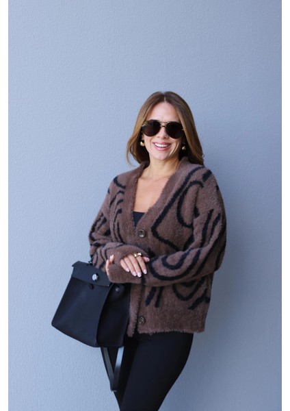 Kahve Desenli Hırka fırsatları