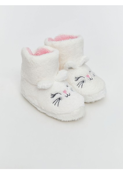Yeni Sezon Hayvan Nakışlı Kız Bebek Ev Botu Panduf