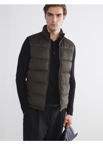 Yeni Sezon Standart Kalıp Dik Yaka Erkek Şişme Yelek