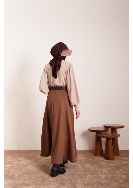 Kloş Kaşe Etek - Kahve modelleri