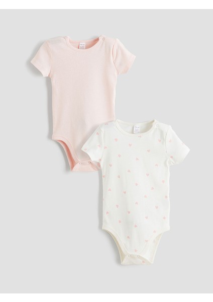 Yeni Sezon Bisiklet Yaka Kız Bebek Çıtçıtlı Body 2'li