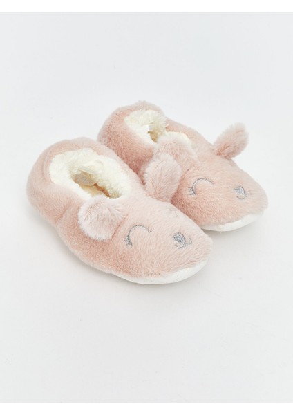 Yeni Sezon Pelüş Kız Bebek Ev Ayakkabısı Panduf