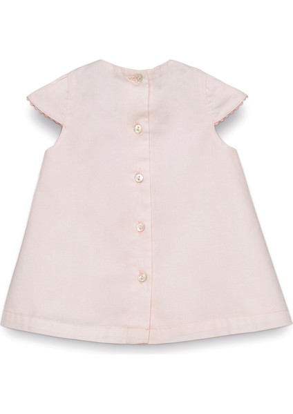 Pembe Çiçek Nakışlı Koton Kız Bebek Elbise fiyatları