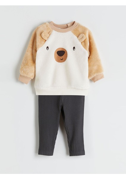 Yeni Sezon Bisiklet Yaka Erkek Bebek Sweatshirt ve Tayt