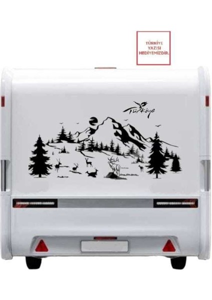 Geyikli Dağ Karavan Sticker Kamp Doğa