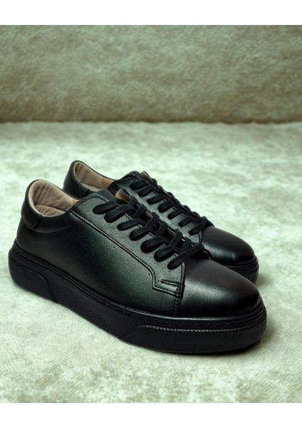 Erkek %100 Deri Esnek Taban Bağcıklı Casual Ayakkabı Sneaker