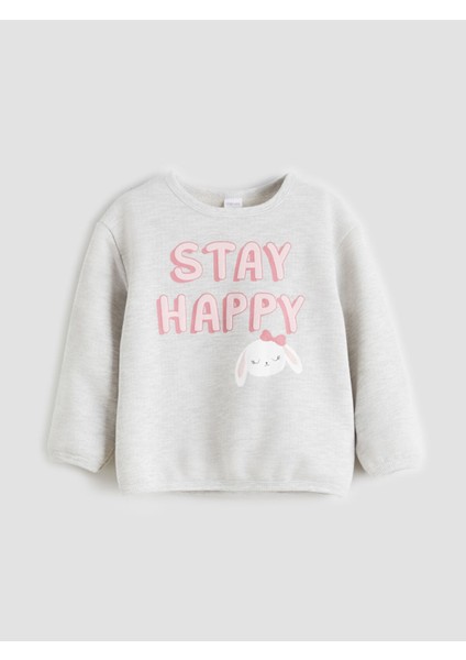 Yeni Sezon Bisiklet Yaka Kız Bebek Sweatshirt ve Tayt 2'li fiyatları