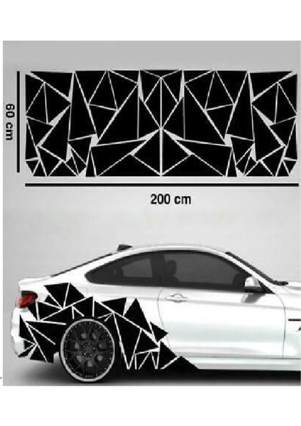 Eyba Oto Yan Simetrik Ücgen Sticker - Araç Kaplama Sport