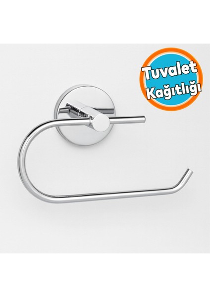 Metal Tuvalet Kağıtlık Sağlam Krom Aparat Wc Kağıt Standı Bez Havluluk Paslanmaz
