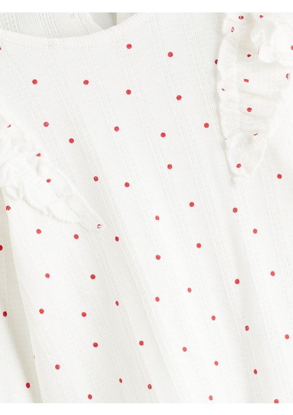 Yeni Sezon Bisiklet Yaka Fırfır Detaylı Kız Bebek Tişört ve Tayt modelleri