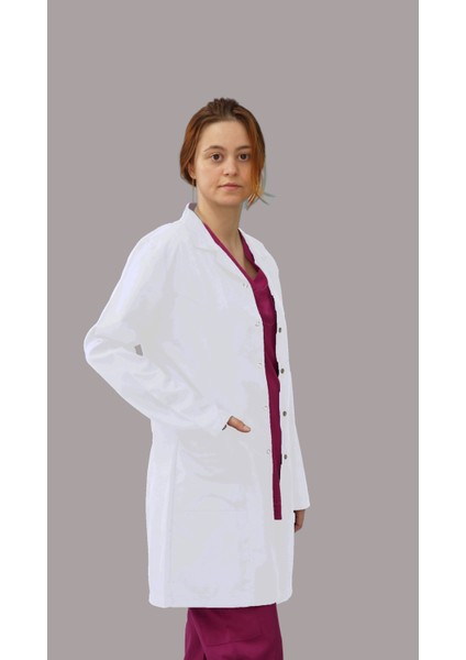 Klasik Yaka Uzun Boy Uzun Kol Doktor Hemşire Öğretmen Eczane Labaratuvar Önlüğü