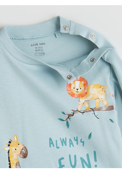 Yeni Sezon Baskılı Erkek Bebek Tişört ve Pantolon 2'li modelleri