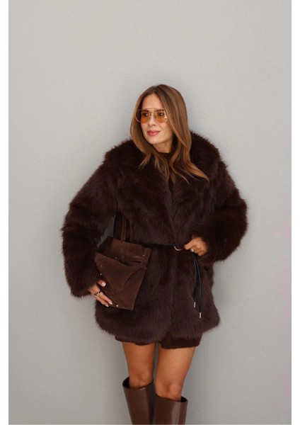 Acı Kahverengi Kemer Detay Kürk indirimleri