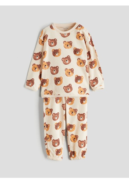 Yeni Sezon Ayıcık Baskılı Erkek Bebek Sweatshirt ve Eşofman Altı