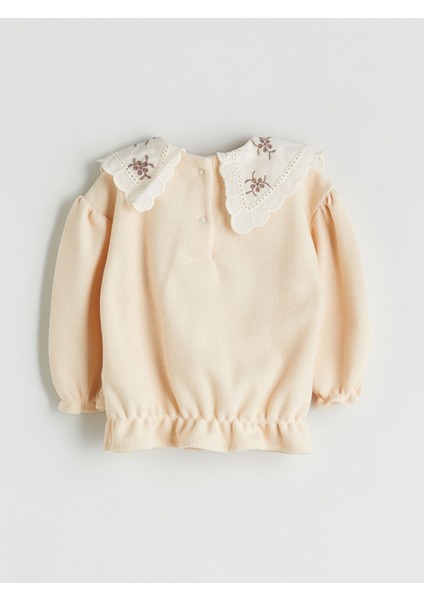 Yeni Sezon Bebe Yaka Uzun Kollu Kız Bebek Bluz ve Tayt 2'li indirimleri