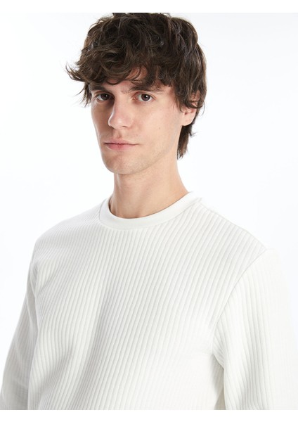 Yeni Sezon Bisiklet Yaka Uzun Kollu Erkek Dokulu Sweatshirt fiyatları