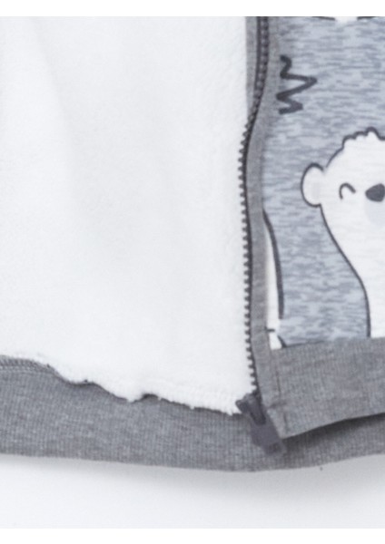 Yeni Sezon Kapüşonlu Baskılı Erkek Bebek Hırka modelleri