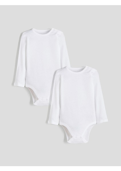 Yeni Sezon Bisiklet Yaka Erkek Bebek Çıtçıtlı Bodysuit 2'li