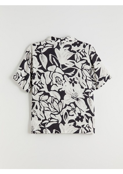 Yeni Sezon Regular Fit Resort Yaka Kısa Kollu Desenli Viskon Erkek Gömlek fiyatları