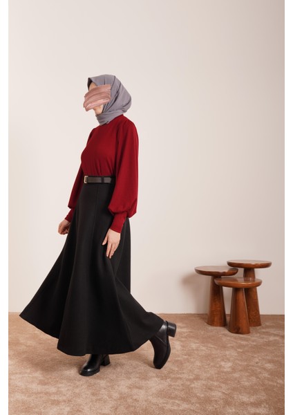 Kloş Kaşe Etek - Siyah modelleri