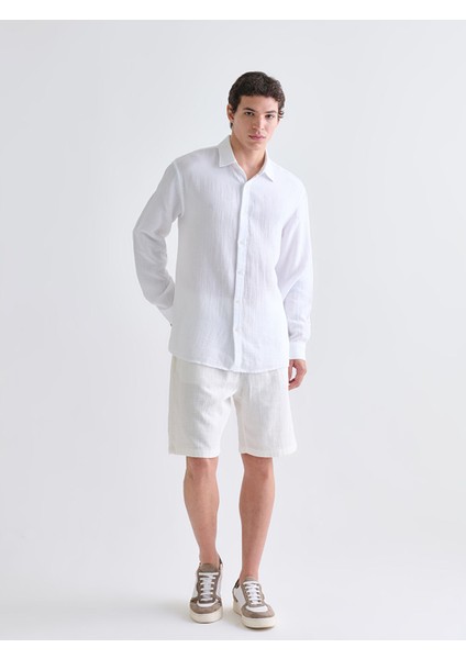 Yeni Sezon Regular Fit Uzun Kollu Müslin Erkek Gömlek fırsatları