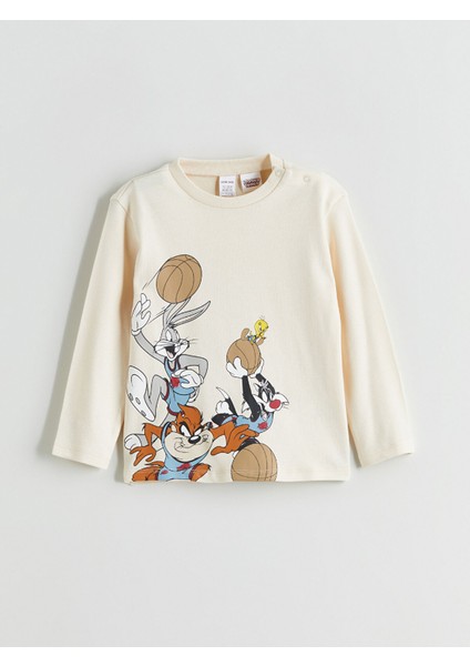 Yeni Sezon Bisiklet Yaka Looney Tunes Baskılı Erkek Bebek Pijama Takımı fiyatları