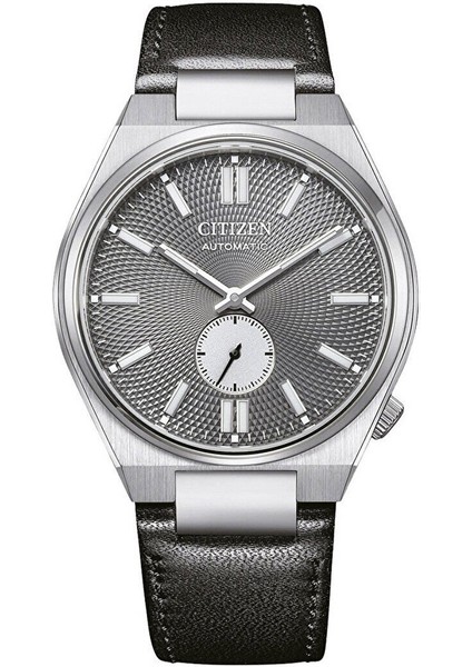 Tsuyosa NK5010-01H Erkek Kol Saati | 40 mm Paslanmaz Çelik Kasa, Siyah Deri Kordon, Otomatik Mekanizma