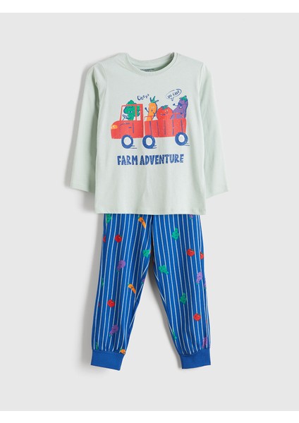 Yeni Sezon Baskılı Erkek Çocuk Pijama Takımı