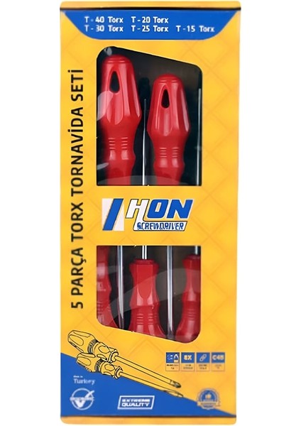 C45 Torx Uçlu Tornavida Takımı 5 Parça