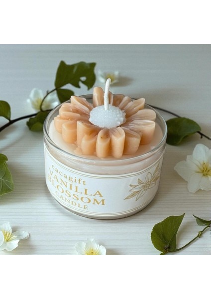 Cacagift Vanilla Blossom ( Vanilya Çiçeği) Kokulu Mum – Yumuşak Vanilya Aromalı Dekoratif Mum 1 Adet fırsatları