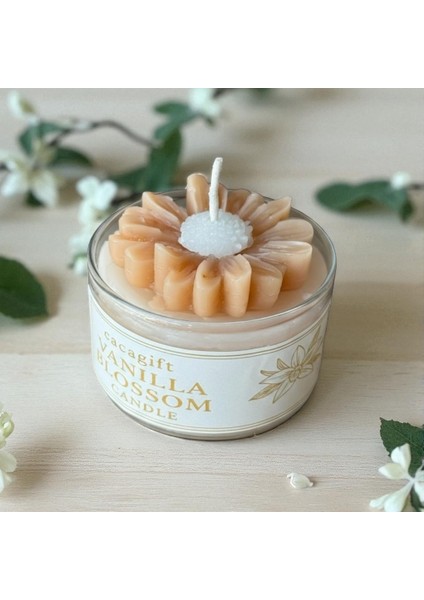 Cacagift Vanilla Blossom ( Vanilya Çiçeği) Kokulu Mum – Yumuşak Vanilya Aromalı Dekoratif Mum 1 Adet indirimleri