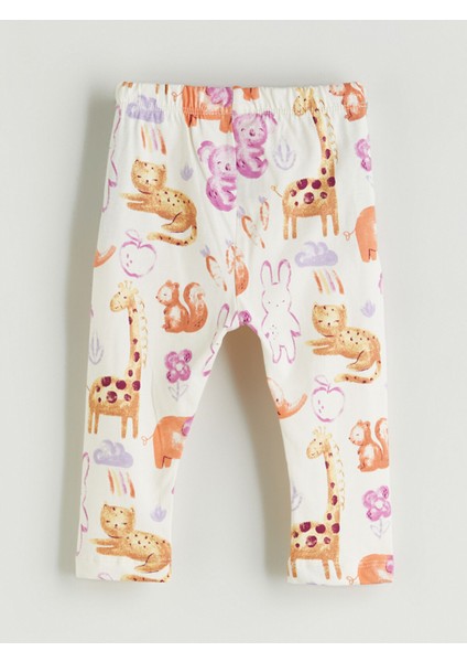 Yeni Sezon Beli Lastikli Baskılı Kız Bebek Pijama Alt