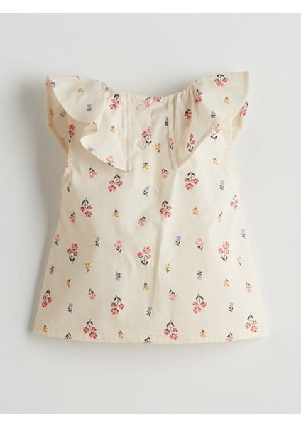 Yeni Sezon Bisiklet Yaka Çiçekli Kız Bebek Bluz ve Şort 2'li indirimleri