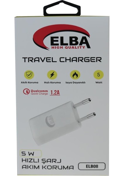 ELB08 5W 1.2A Hızlı Şarj Akıllı Koruma USB Ev Şarj Kafa modelleri