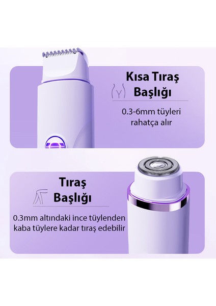 Şarjlı Epilasyon ve Traş Makinası Yüz Vücut Için Hassas Başlıklı Traş Makinası Burun Yüz Için