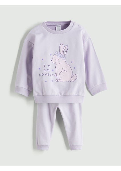 Yeni Sezon Kız Bebek Sweatshirt ve Eşofman Altı 2'li