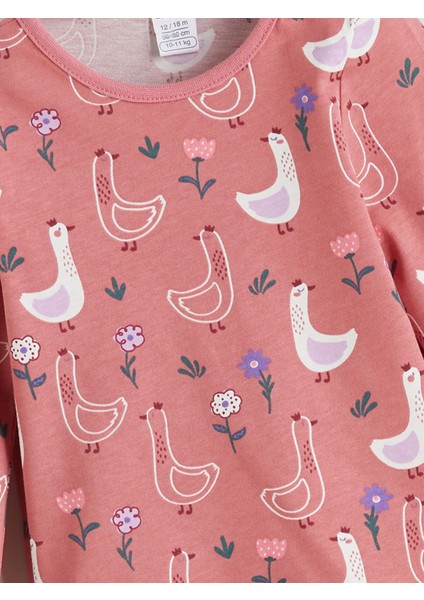 Yeni Sezon Bisiklet Yaka Baskılı Kız Bebek Tişört fiyatları