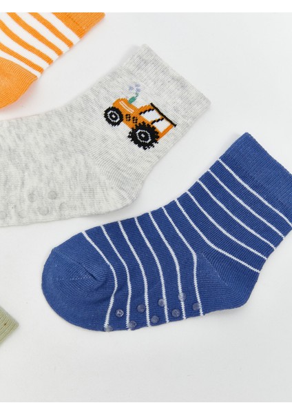 Yeni Sezon Baskılı Erkek Bebek Soket Çorap 5'li fırsatları