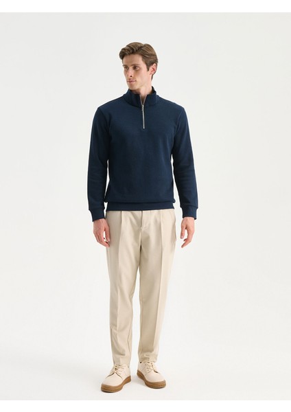 Yeni Sezon Fermuarlı Dik Yaka Uzun Kollu Erkek Sweatshirt fiyatları