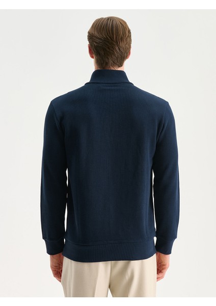 Yeni Sezon Fermuarlı Dik Yaka Uzun Kollu Erkek Sweatshirt fırsatları