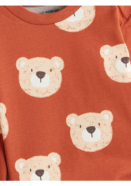 Yeni Sezon Baskılı Erkek Bebek Tişört ve Pantolon 2'li modelleri