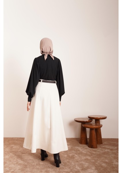 Kloş Kaşe Etek - Ekru modelleri