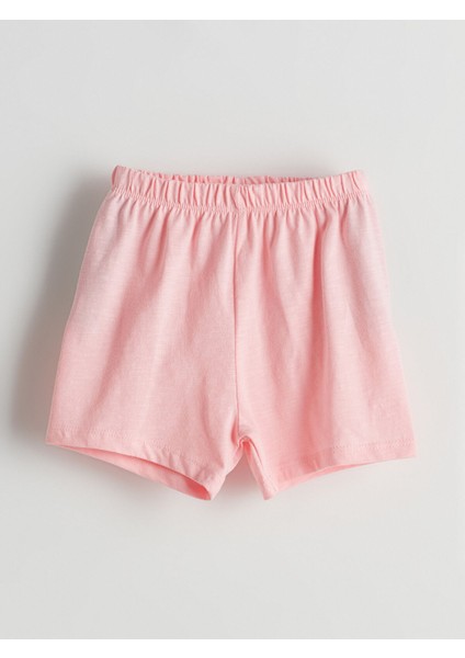 Yeni Sezon Bisiklet Yaka Kız Bebek Şortlu Pijama Takımı modelleri