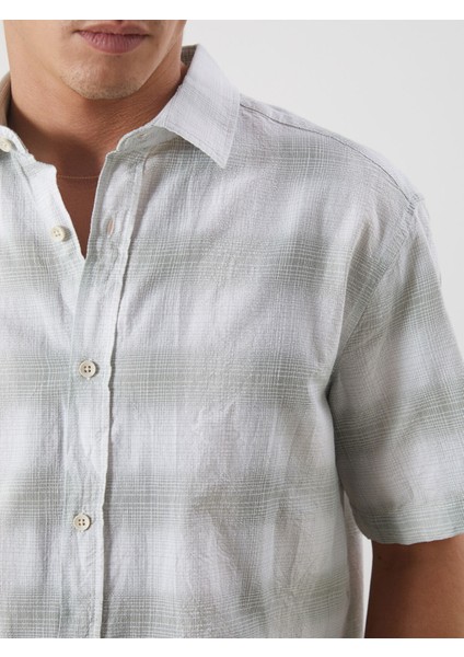 Yeni Sezon Regular Fit Kısa Kollu Ekose Poplin Erkek Gömlek modelleri