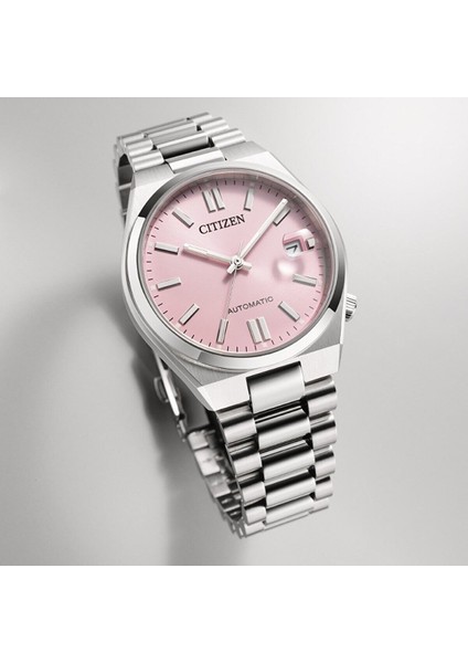 NJ0200-50Z Erkek Kol Saati | 37 mm Paslanmaz Çelik Kasa, Pembe Kadran, Otomatik Mekanizma modelleri