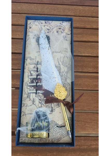 Harry Potter Baskılı Özel Tasarım Divit Hokka Seti Masaüstü Tüylü Divit Kalem Mürekkep Hediyelik Set fiyatları